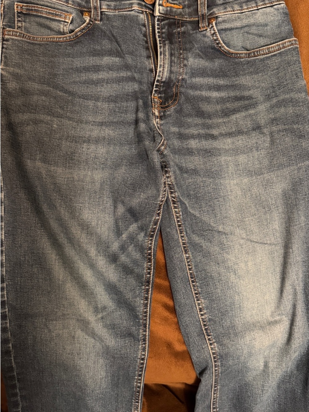next Men's Straight Fit Washed Blue Jeans